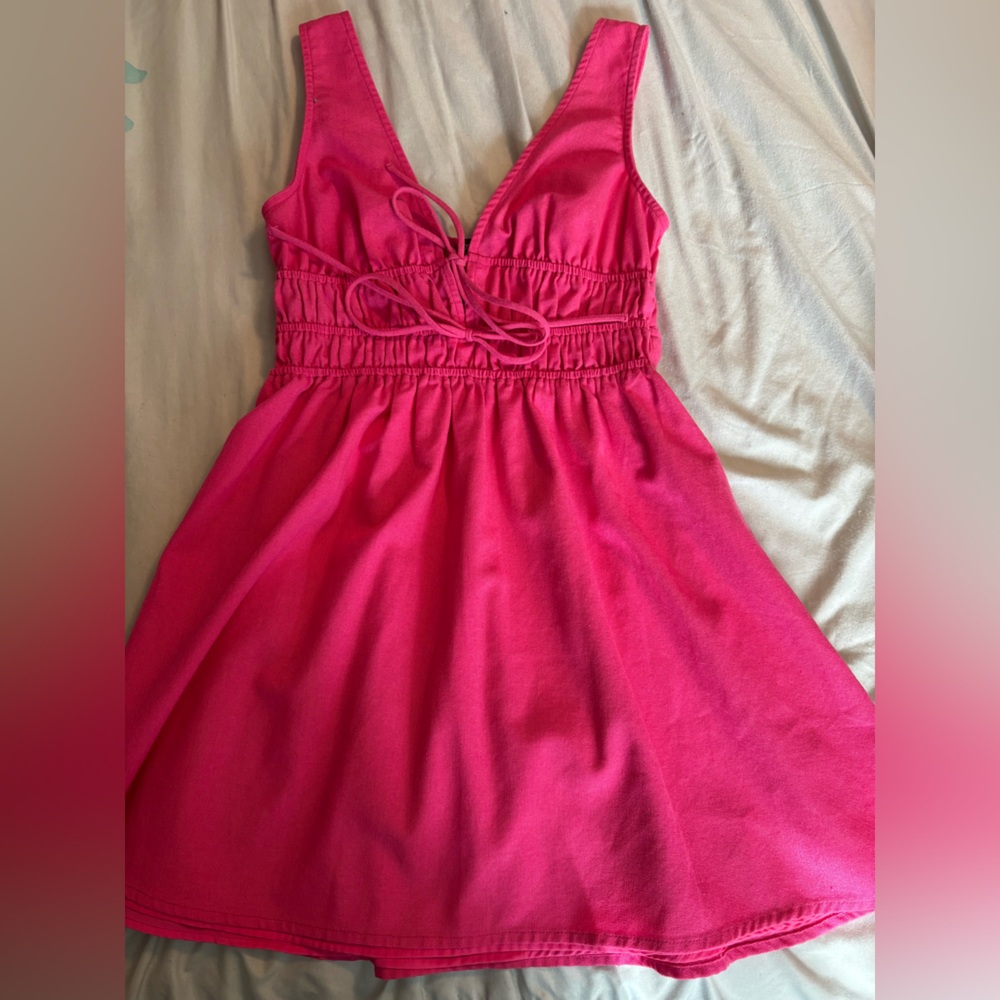 Cotton Candy Hot Pink Drawstring Tank tunic